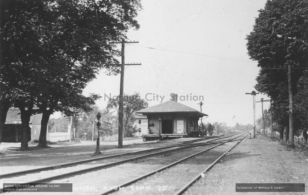 Postcard: Railroad Station, Avon, Connecticut